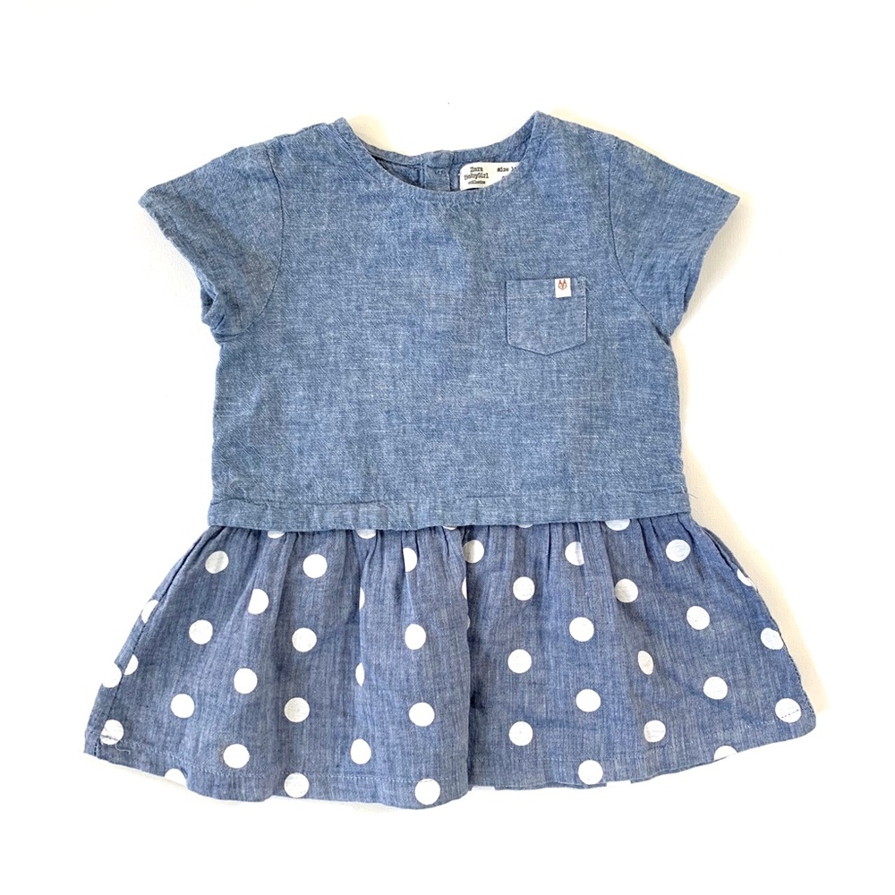 Zara Baby Girl Chambray Dot Dress